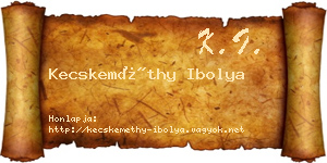 Kecskeméthy Ibolya névjegykártya