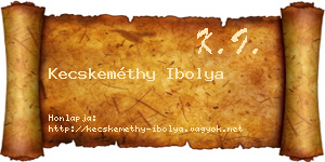 Kecskeméthy Ibolya névjegykártya