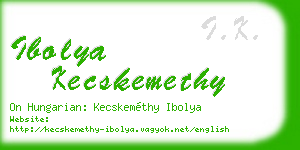 ibolya kecskemethy business card