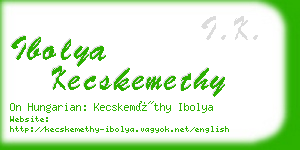 ibolya kecskemethy business card